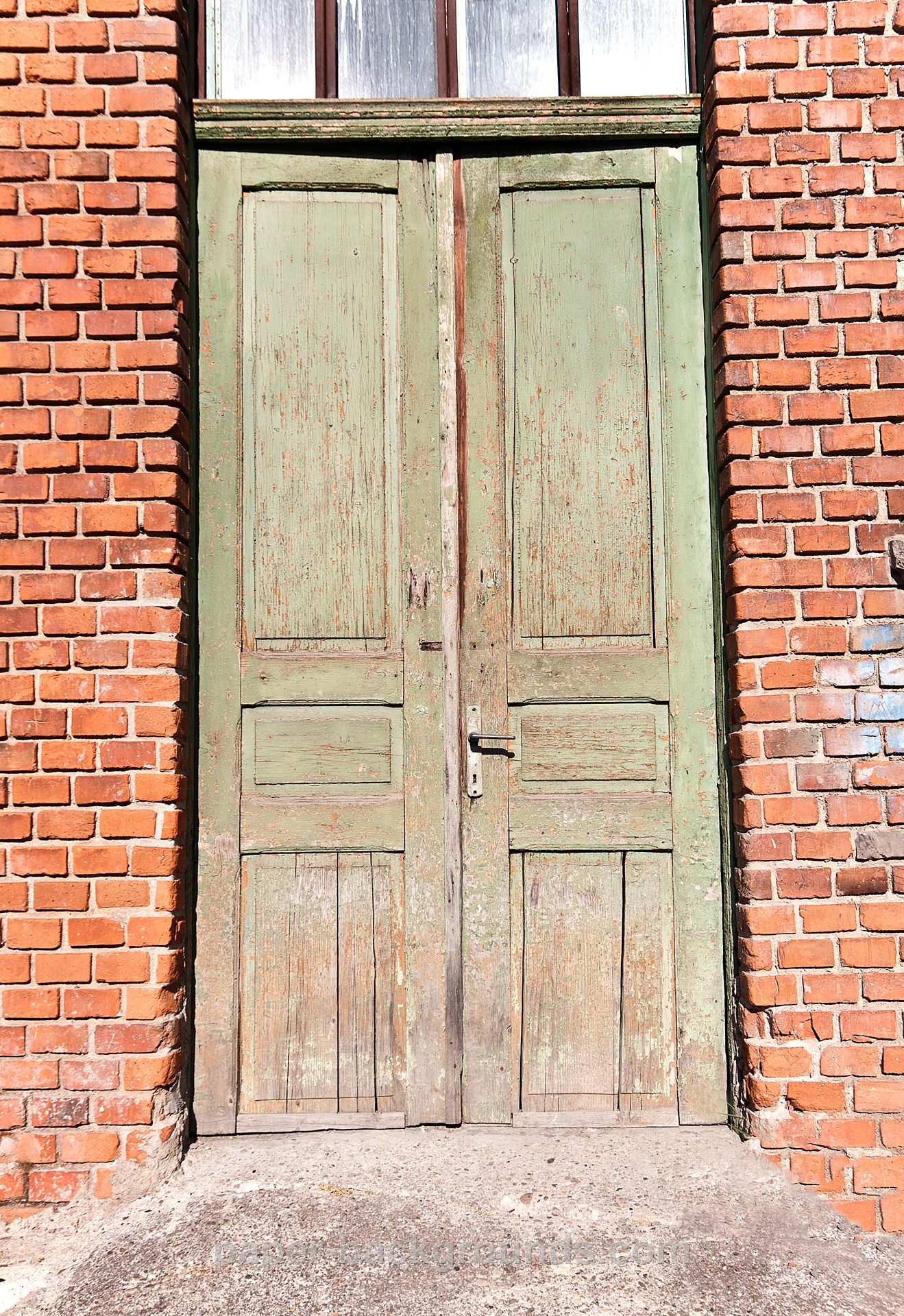Old Wood Door Brick Wall HD